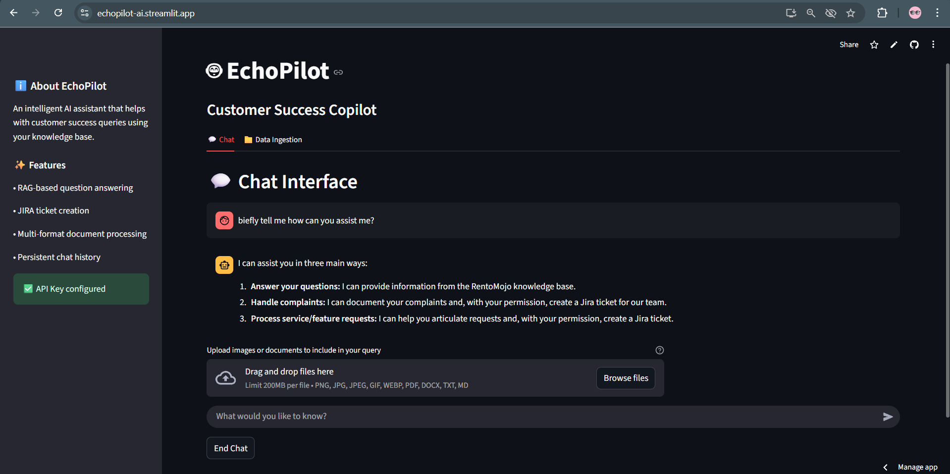 EchoPilot - AI Customer Success App + SDK
